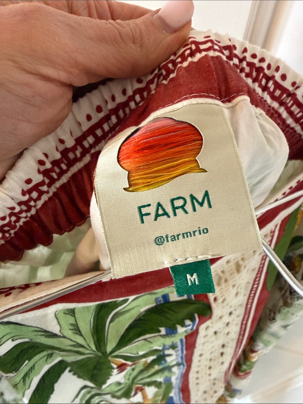 FARM Rio Cream Maxi Skirt with Yellow, Green, Blue & Red Tropical Panels - Picture 2 of 7